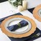 12 Pack Charger Plates, 13Inch Gold Dinner Under Plates, Plastic Round Charger Service Base Plates, Reusable Beaded Server Ware Serving Trays for Wedding, Christmas Dinner Table